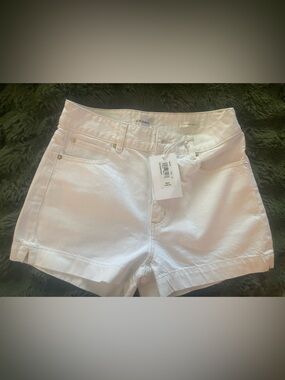 Frame Denim White High-Rise Jean Shorts